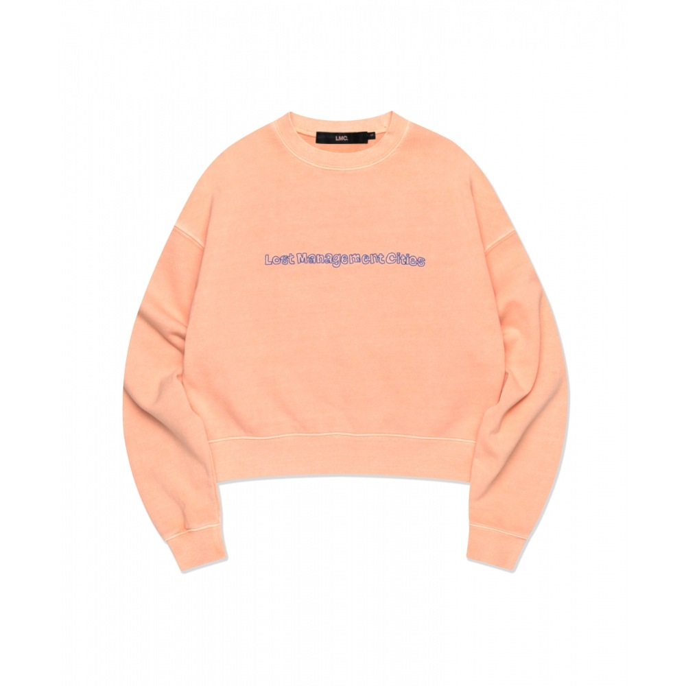 LMC WM OVERDYED FN DOODLE CROPPED SWEATSHIRT コーラルピンク