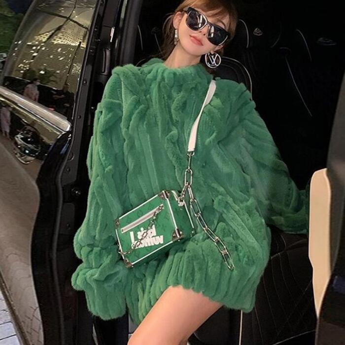 トップス ニット セーター レディース エレガント きれいめ カジュアル 長袖 クルーネック 大人 可愛い プルオーバー オーバーサイズ ビッグシルエット グリーン 緑 ホワイト 白 春 秋 冬 20 8,483円