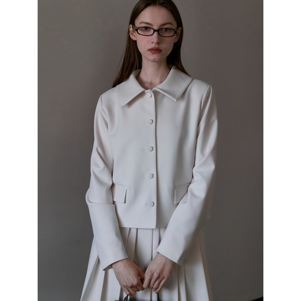 アムールモアツイルカラージャケット+ツイルプリーツスカートアイボリー amr1763