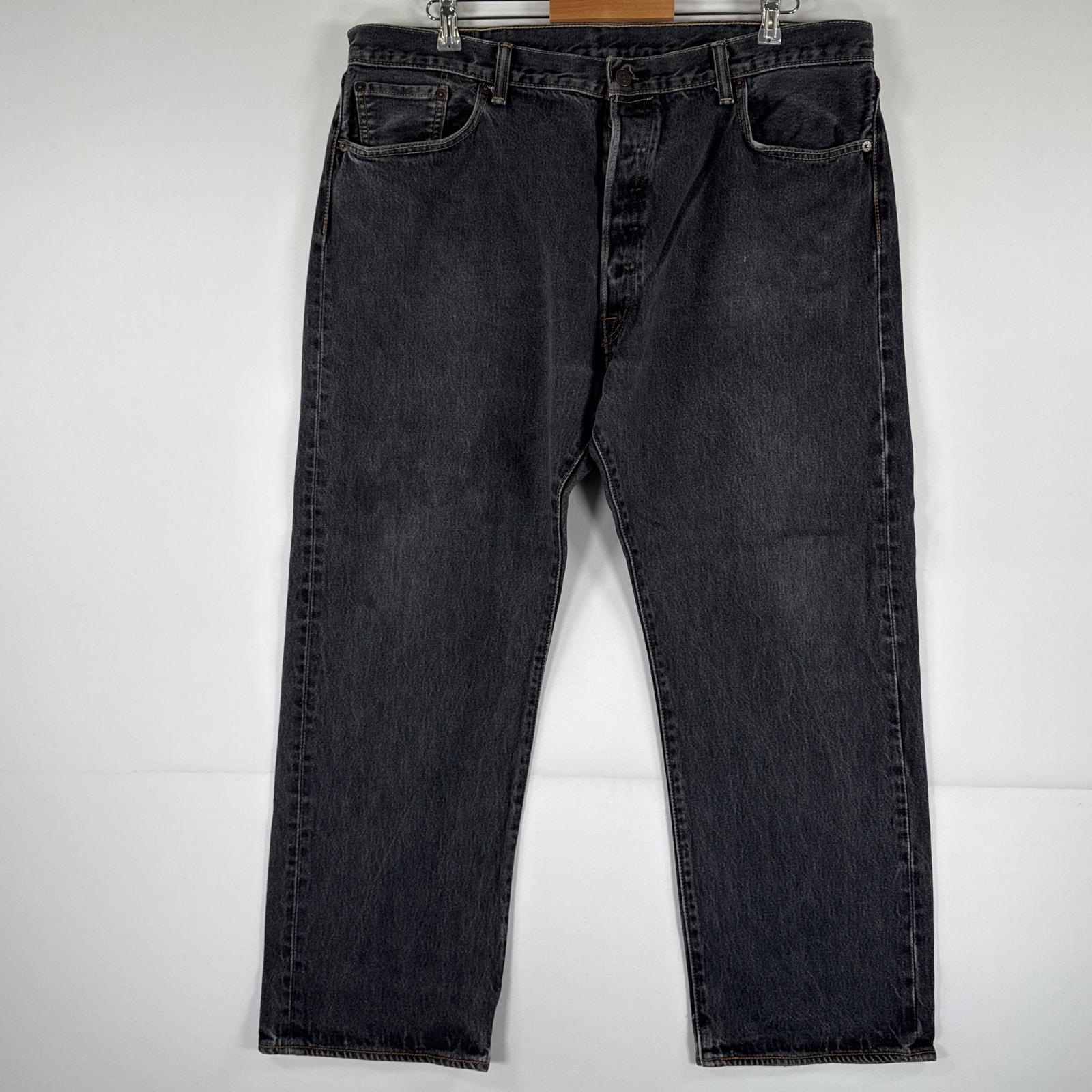 古着 デニムパンツ 501 ジーパン ストレート 大きいサイズ ボタンフライ ジーンズ ビッグサイズ w42 L30 ブラック メンズ