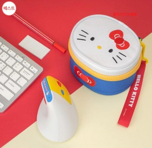 【ハローキティ/ポチャコ】헬サンリオバーティカルワイヤレスマウス2種のうちタク1/로이체 산리오 핼로키티