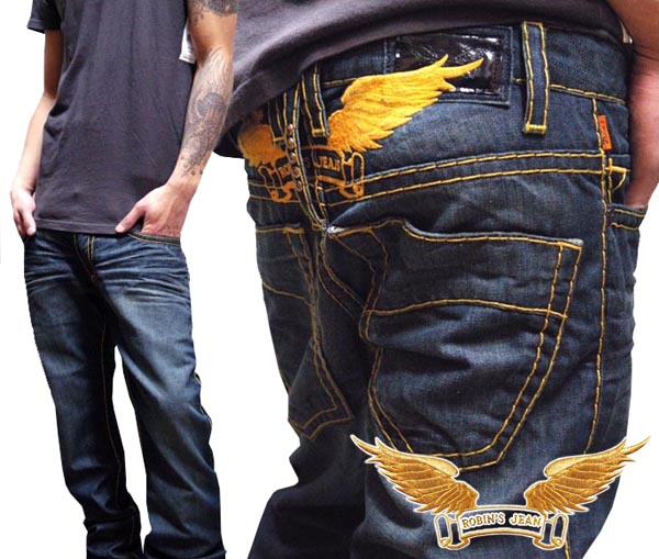 ロビンズジーン ROBIN S JEAN メンズ スリム ストレート デニム ローライズ パンツ Smoky Dark ORGWING safari サファリ LEON レオン 67