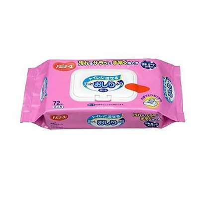 他サイト： ハビナース トイレに流せる パッとおしりふき 72枚の商品画像