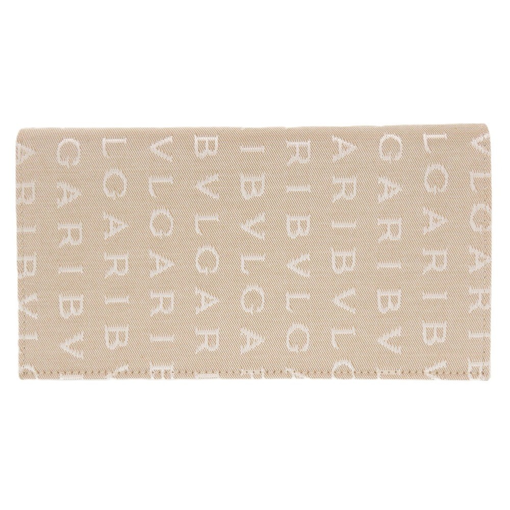 美品 ロゴマニア 長財布 キャンバス/レザー ベージュ 1252【中古】 メンズ