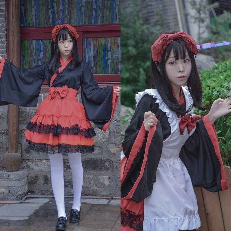 着物振袖メイド服巫女装コスプレ女装ロリータコスプレ和风舞