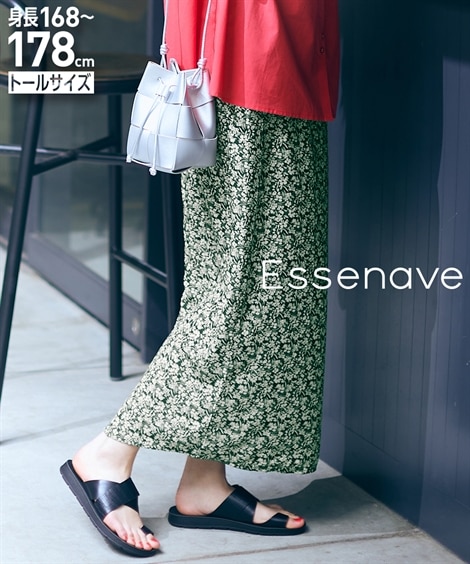 ロングスカート 高身長　小花柄ロングスカート トールサイズ Essenave