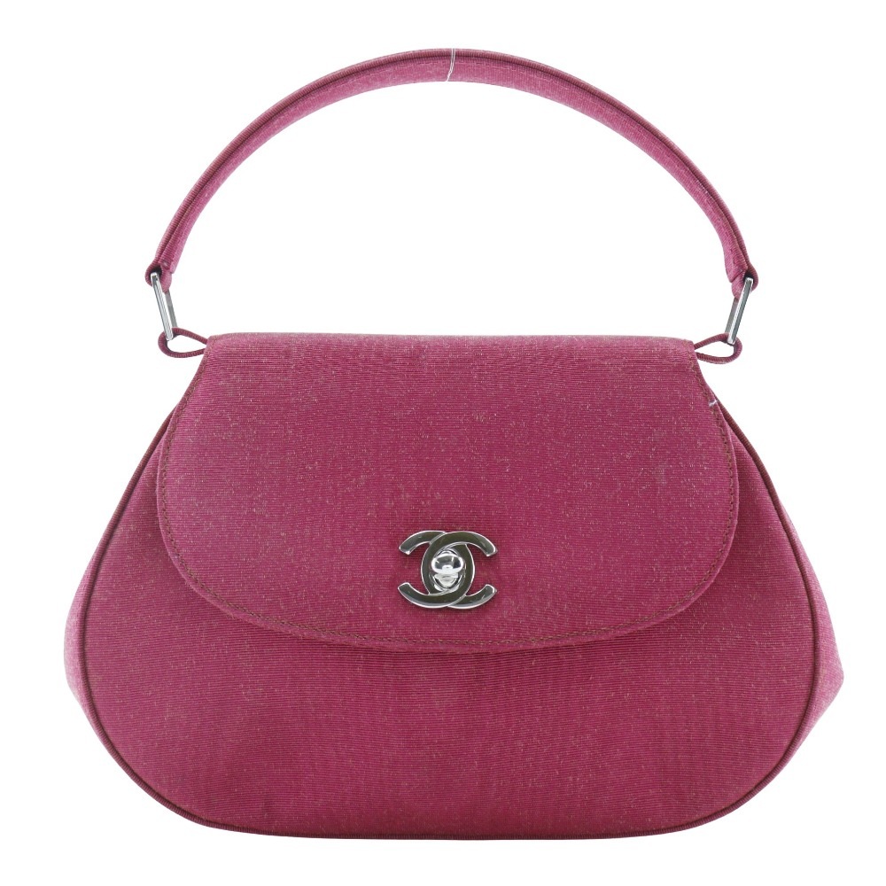 ミニココハンドル パーティーバッグ ハンドバッグ コットン ピンク レディース 中古品