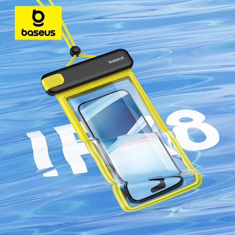 Baseus-防水電話ケース,iphone 15, 14, 13 pro max,samsung s24,s23ウルトラ用ポーチ,7.2インチ未満,水泳用カバー