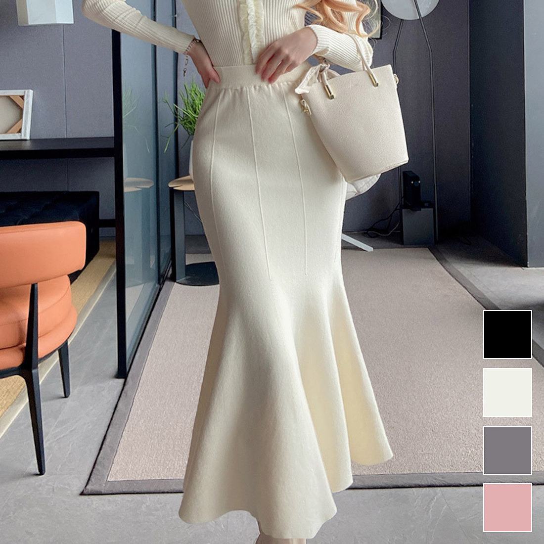 美スタイルを引き立ててくれるマーメードラインスカート 良質 フレア ボトム フレアスカート フィット