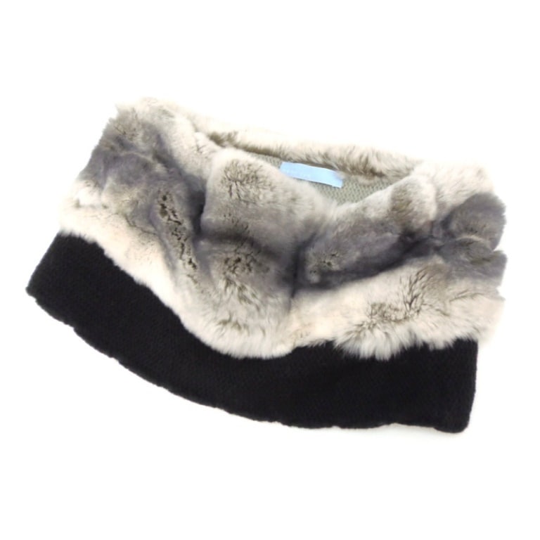 next eye ｽﾇｰﾄﾞ ﾗﾊﾟﾝﾌｧｰ ﾆｯﾄ ｸﾞﾚｰ系 黒 【中古】(49780)