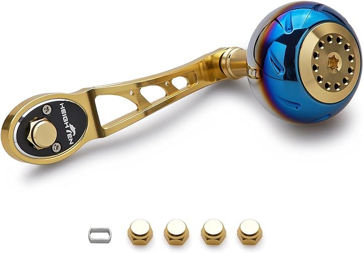 80/90mm リール ハンドル 45mm ハンドルノブ シマノ SHIMANO ダイワ DAIWA アブ Abu ベイトリール 通用 Aurora Ach Series( ゴールド)