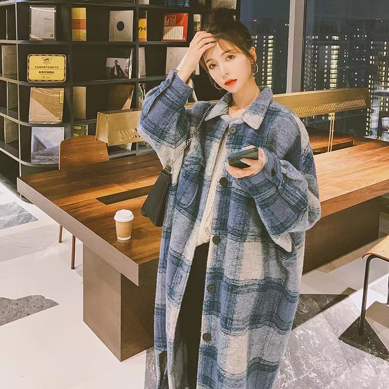 チェスターコートレディース 秋冬 40代 チェック柄 チェスターコート ロング丈 ラシャコート ステンカラースーツオーバー 韓国風 アウター