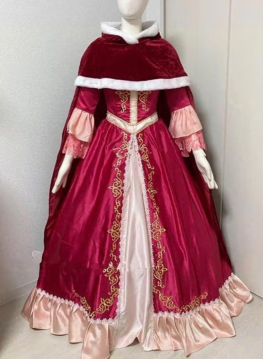 ベル 美女と野獣愛の芽生え 仮装ドレスシークレットハニー ケープも付きコスプレ衣装 二次会 演出ハロウィン かくさん お盆 プレゼント 祭り 祝日贈り物 コスチューム ク