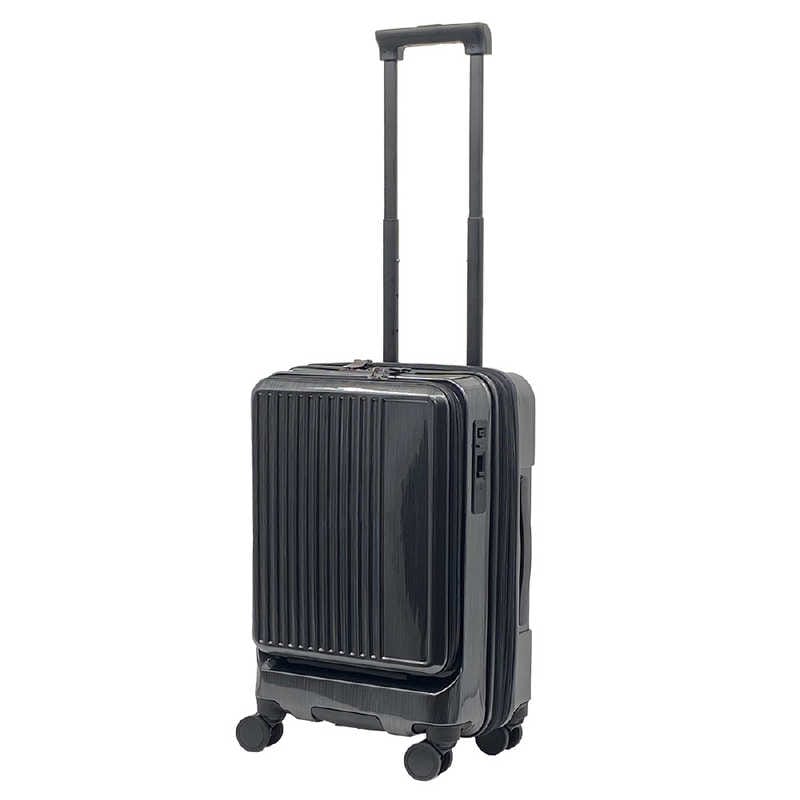 GRAND+　GRAND+ グランプラス フロントオープン 機内持ち込みスーツケース ヘアラインブラック [TSAロック搭載 /40(/46) (L) /2泊～3泊]　220103HBK