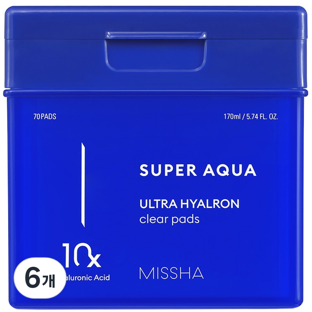 ミシャ スーパーアクア ウルトラヒアロンクリアパッド 170ml70枚入6個