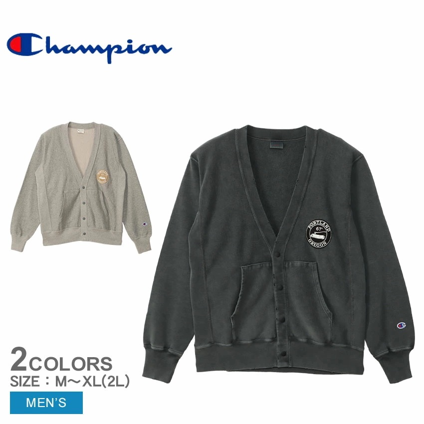 リバースウィーブ スウェットカーディガン C3-Z014 メンズ トップス 羽織 裏毛 長袖 Vネック 無地 ロゴ 刺繍 刺しゅう ワンポイント 定番 ベーシック ブランド カジュアル