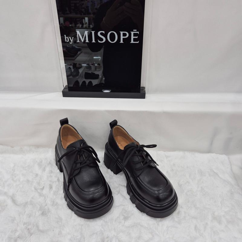 By 女性 ベーシック チャンキーソール ダービーシューズ 112HT439FY011 BLACK 4 JJ