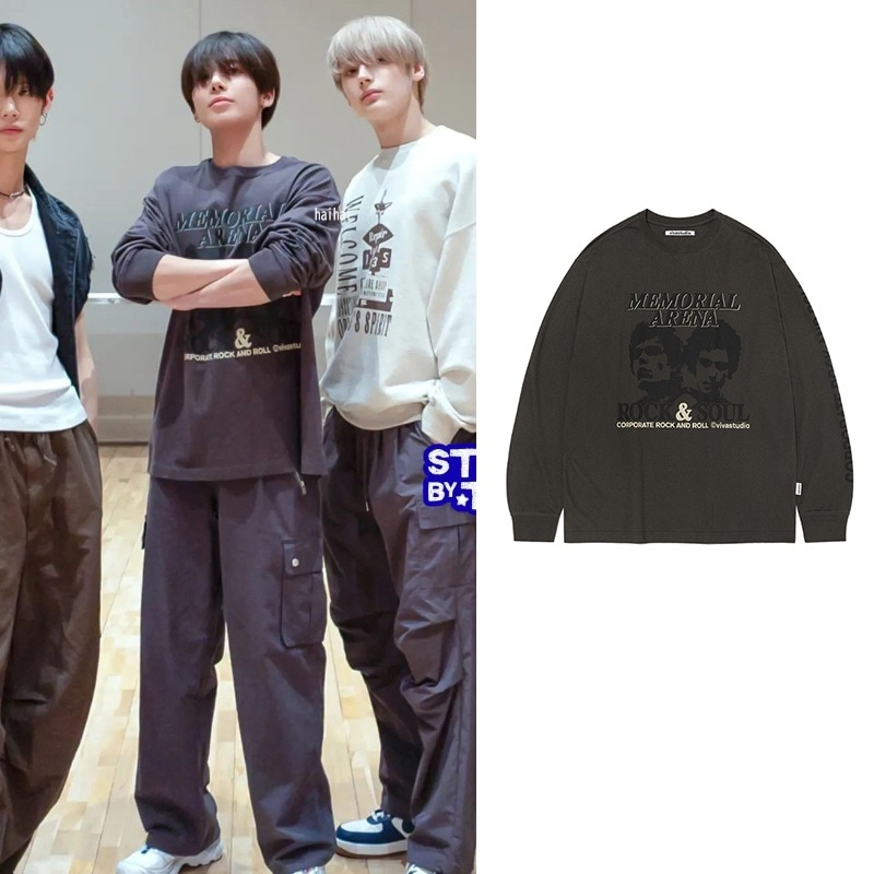 [TXTテヒョン着用] ROCK N SOUL LONG SLEEVE [CHARCOAL]/韓国人気