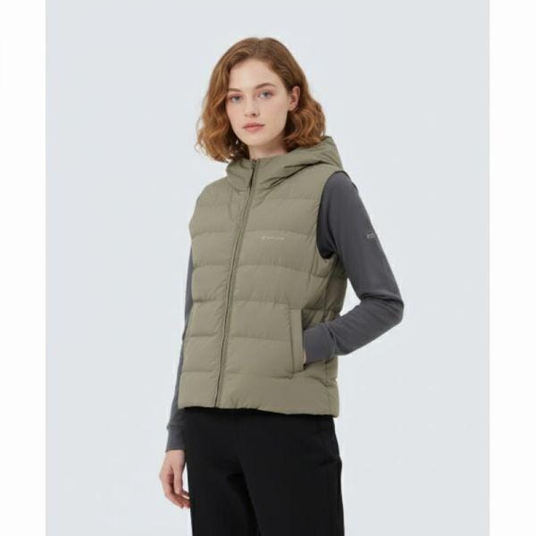 SNOWPEAK APPAREL ランド 女性用フード付き軽量ベスト S25WWGDV63 オリーブ