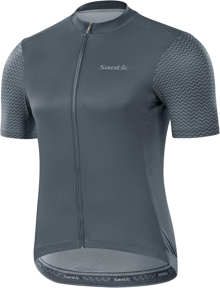 サイクルジャージ 半袖 メンズ サイクルウェア サイクリング 自転車 ロードバイク 夏 吸汗速乾 通気 弾力(グレー, L)