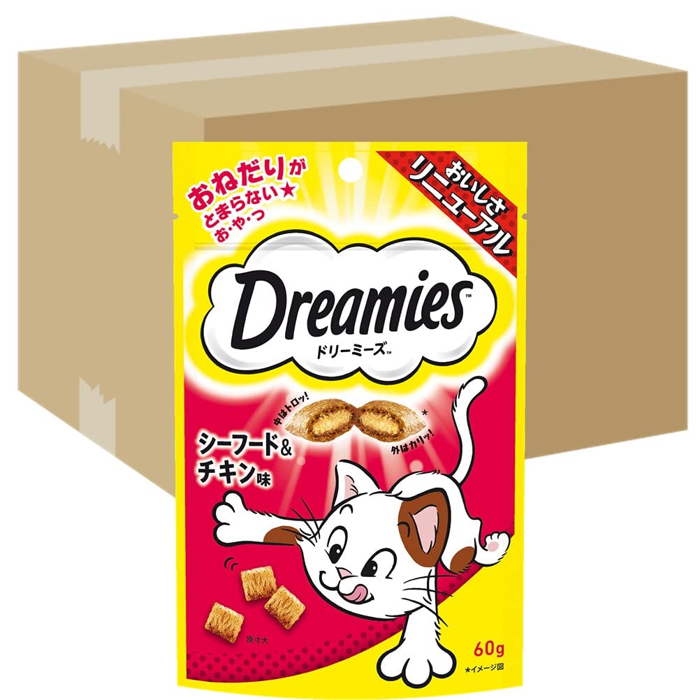 【全国送料無料】 ドリーミーズ 猫用おやつ シーフード＆チキン味 60g×36 (ケース販売)