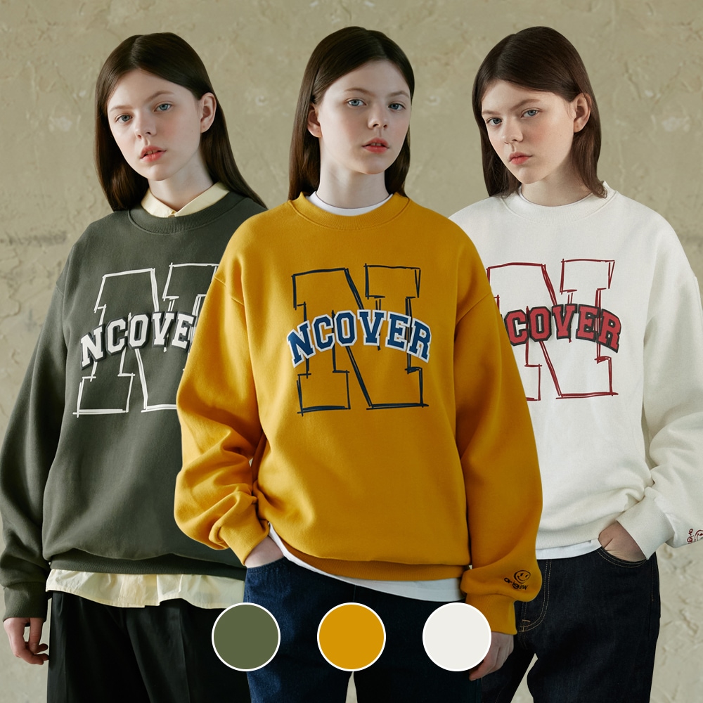 [NCOVER] N LINE LOGO POINT SWEATSHIRT