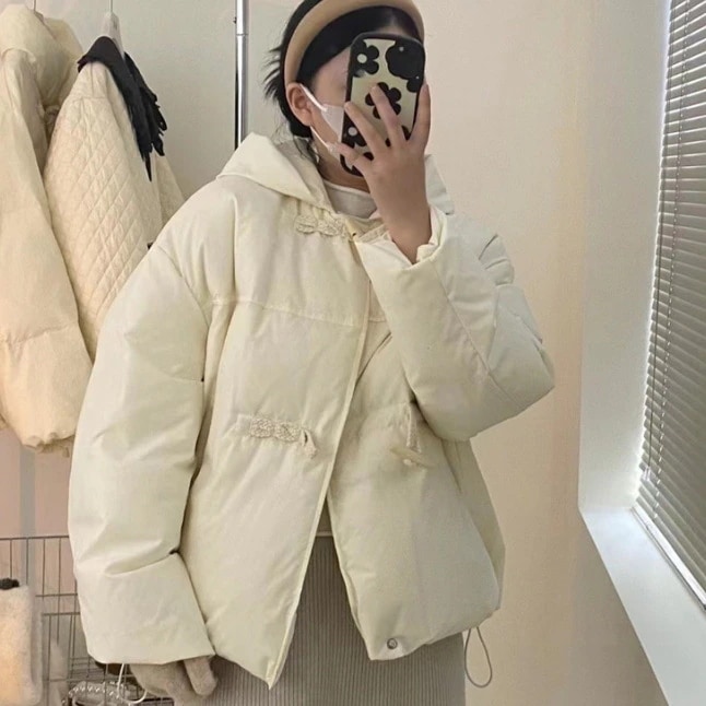 中綿 中綿コート ダウンコート レディース ダウン 暖かい ゆったり 秋冬 保温 防寒 ショート丈 水牛トグルボタン おしゃれ 可愛い