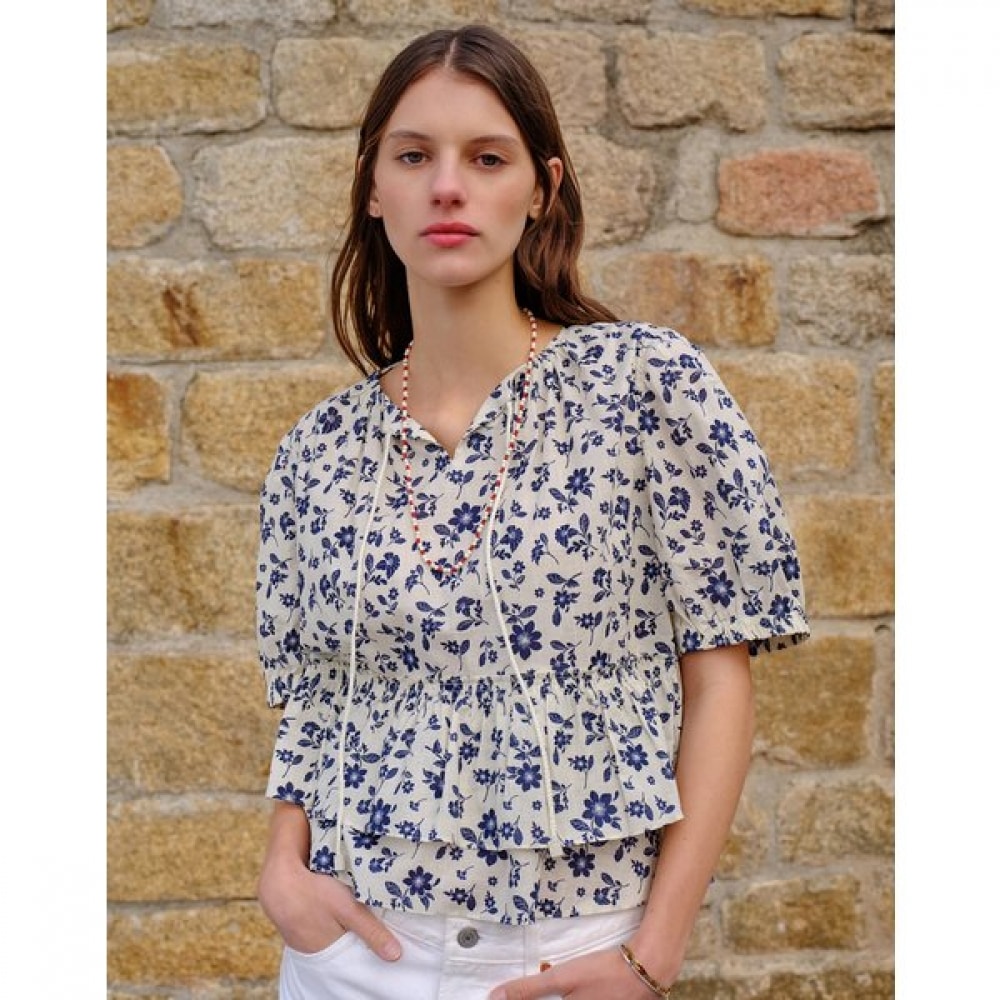 [25SS] フラワープリントブラウスアイボリー HSSH5B306I1