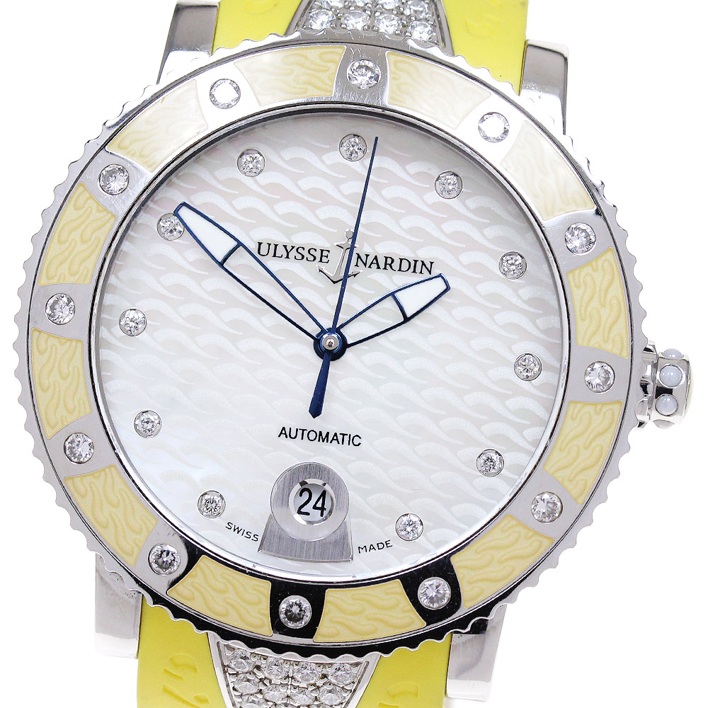 ユリス・ナルダン Ulysse Nardin 8103-101 レディーダイバー デイト 11Pダイヤモンド 自動巻き メンズ 良品 _837770【中古】