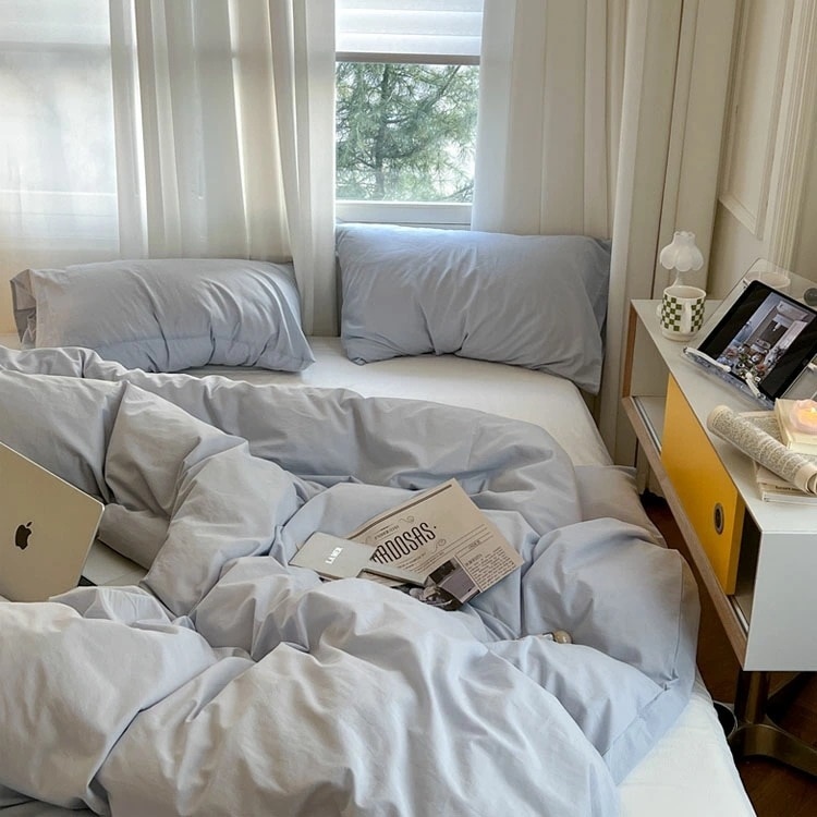 布団カバーセット ブルー 無地 綿100% 寝具カバーセット 3点セット 4点セット 掛け布団カバー イエロー パープル 春 夏 シングル ダブル コットン100% ベッド用品 布団カバー ピローケー