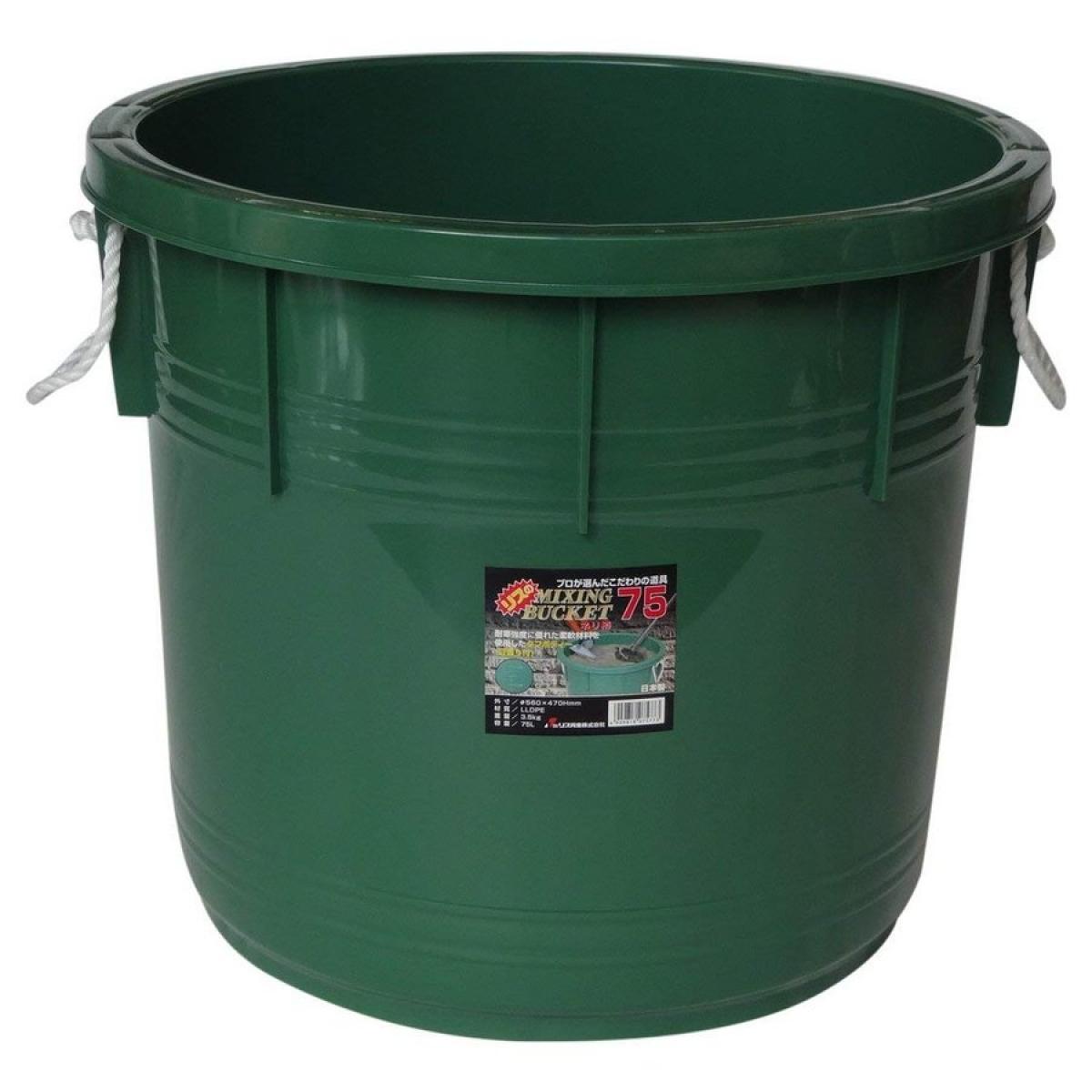 リス バケツ グリーン 練り樽 75 LLDPE 練樽 かくはん 撹拌 たる