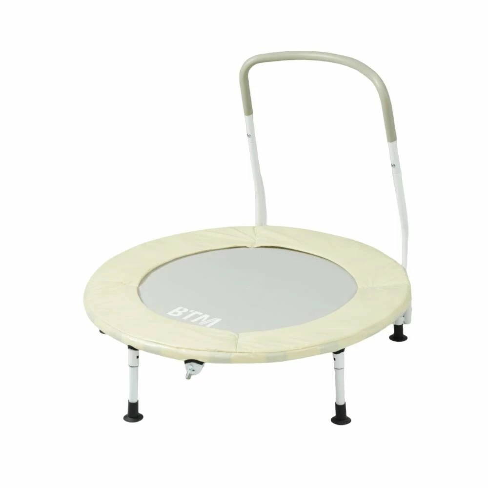 時限買い2025年新作 トランポリン BTM 補助手すり付き カバー 手すり取り外し可能 ベージュ耐荷重50kg 91*78cm ゴム ダイエット器具 健康器具 もちゃ エクササイズ フィットネス 室
