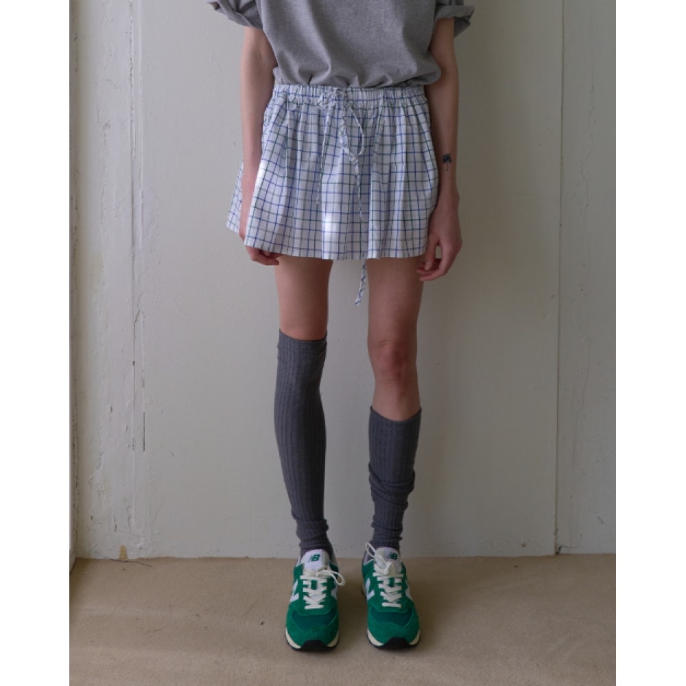 NOCONTENT レイヤードチェックスカート _ ホワイトチェック