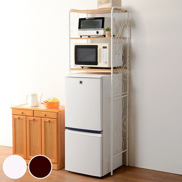 冷蔵庫ラック アイアンフレーム キッチン収納 幅58cm