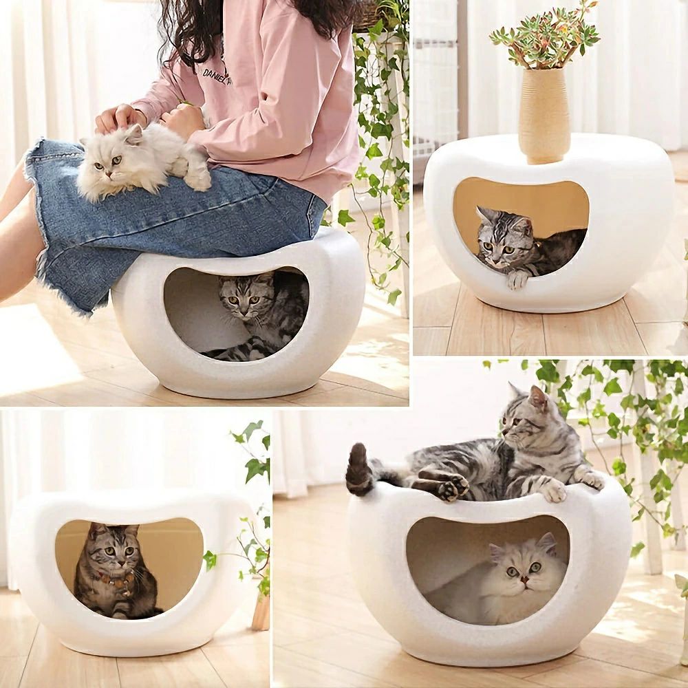 ペットベッド 猫 ペット 寝床 ネコハウス ペットベット 猫ベッド ベッド 猫用ベット 椅子 猫用ベッド 家具 インテリア 猫ベット かわいい 兼用 春夏秋冬 2ウェイ ホワイト 白 シンプル 人とペ