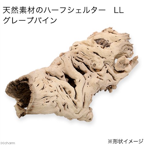 ぶどうの木　天然素材のハーフシェルター　ＬＬ　グレープバイン　トカゲ　ヤモリ　ハムスター　小動物　ＣＲＣ17―85―30―10―00