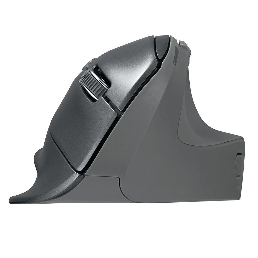 高速スクロール 無線エルゴノミクス5ボタン BlueLEDマウス グレー MUS-RKF176GY