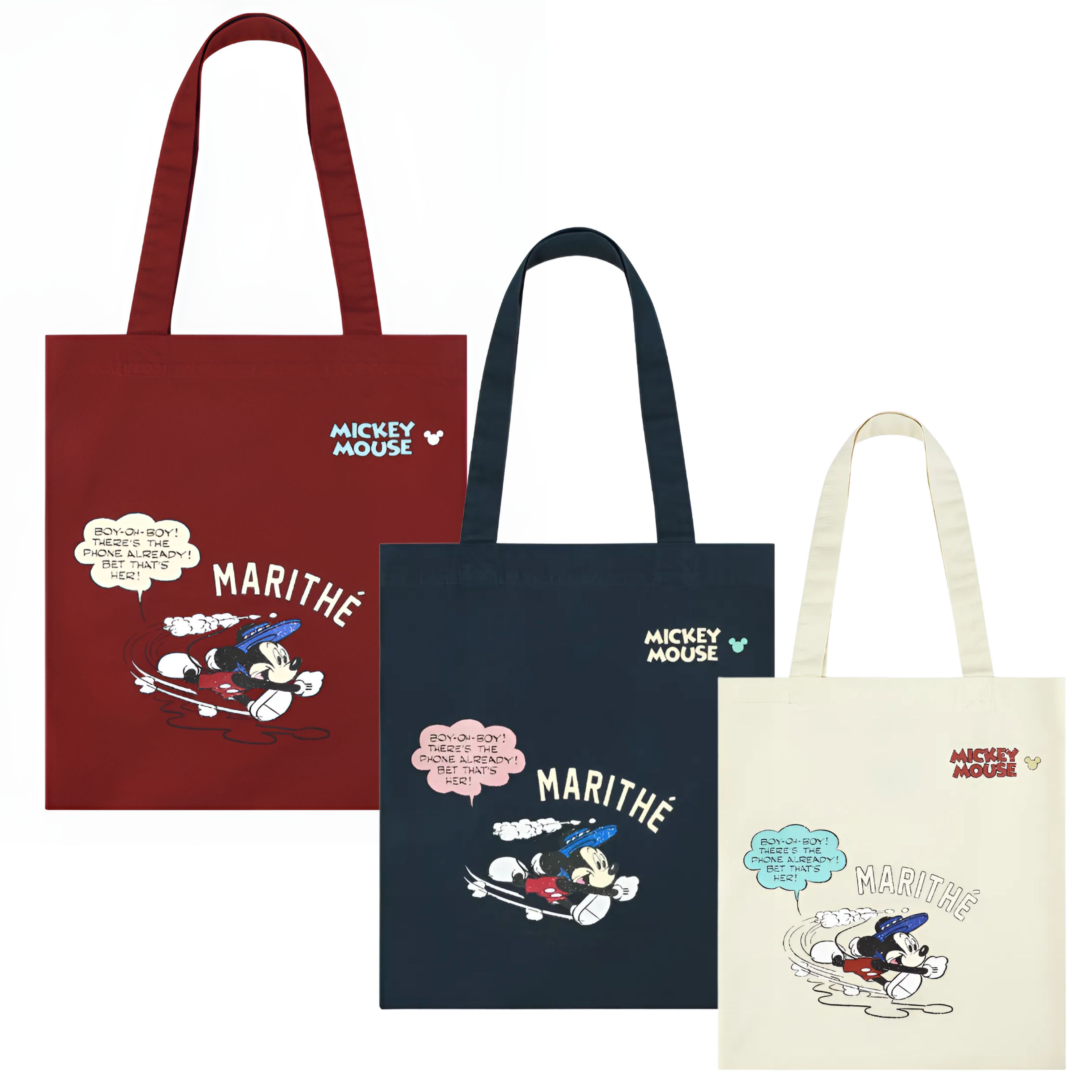 【MARITHE_DISNEY】ミッキー コミック エコバッグ