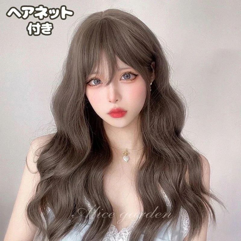 高品質新入 【最安挑戦】ウィッグ フルウィッグ ぱっつん前髪 ロング ブラウン ナチュラル 巻き毛 ロングウィッグ レディース かつら 前髪あり 可愛い ストレート 女性 小顔効果 コスプレ 仮装 イ
