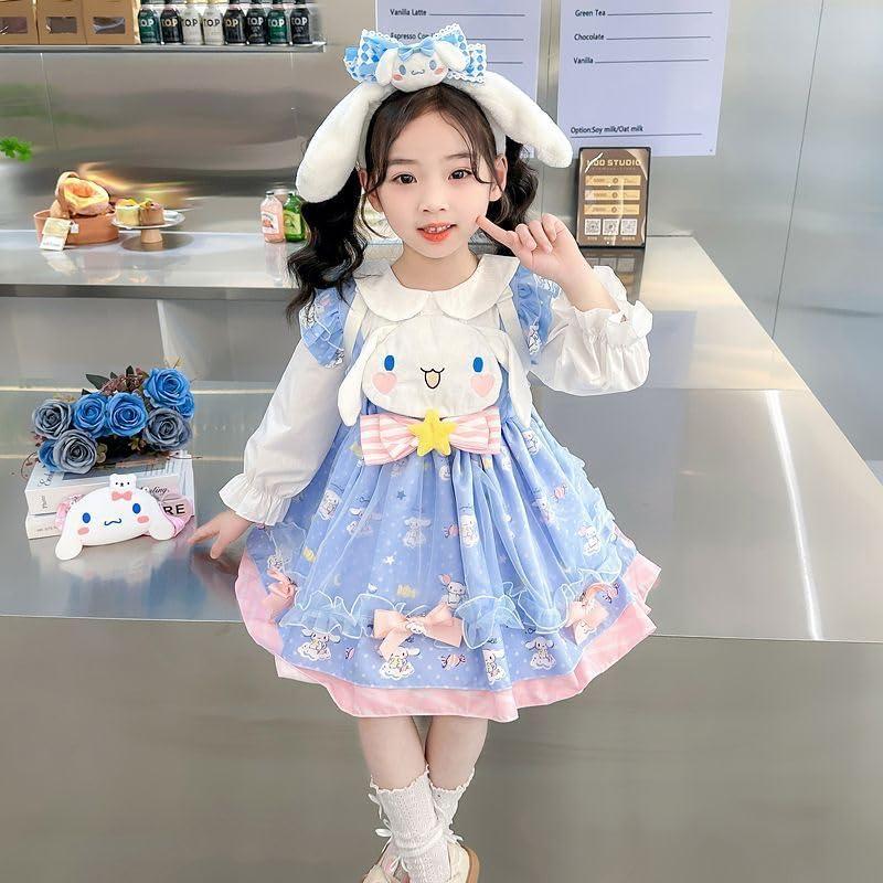 「最強配送 赤字販売」シナモロール ワンピース 長袖 子供 コスプレ 衣装 綿 ハロウィン 変装 かわいい キッズ こども 服装 女子 ガールズ チュールワンピース 誕 パーティー