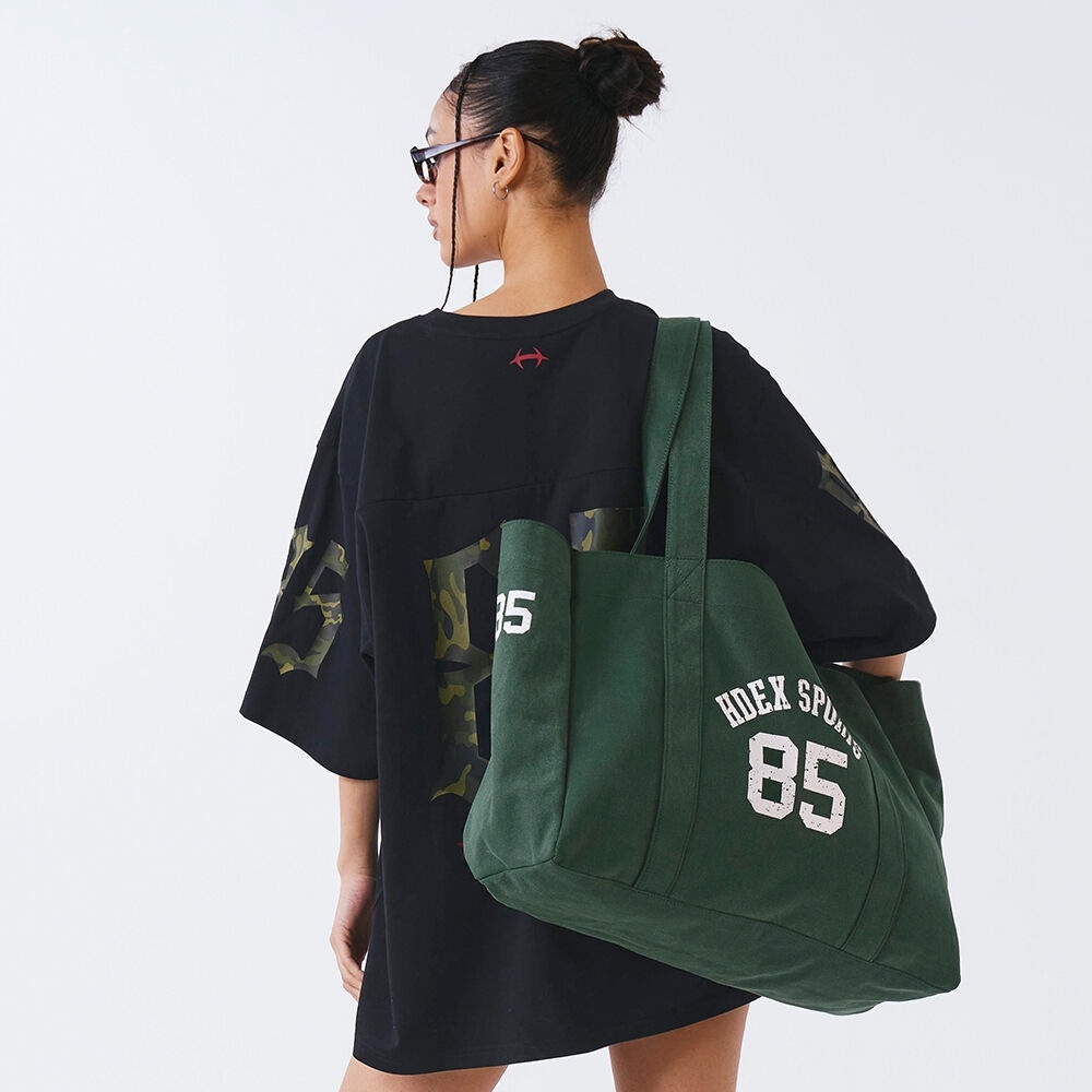 エイチデックス スポーティ コットン ビッグ ショルダーバッグ (グリーン)