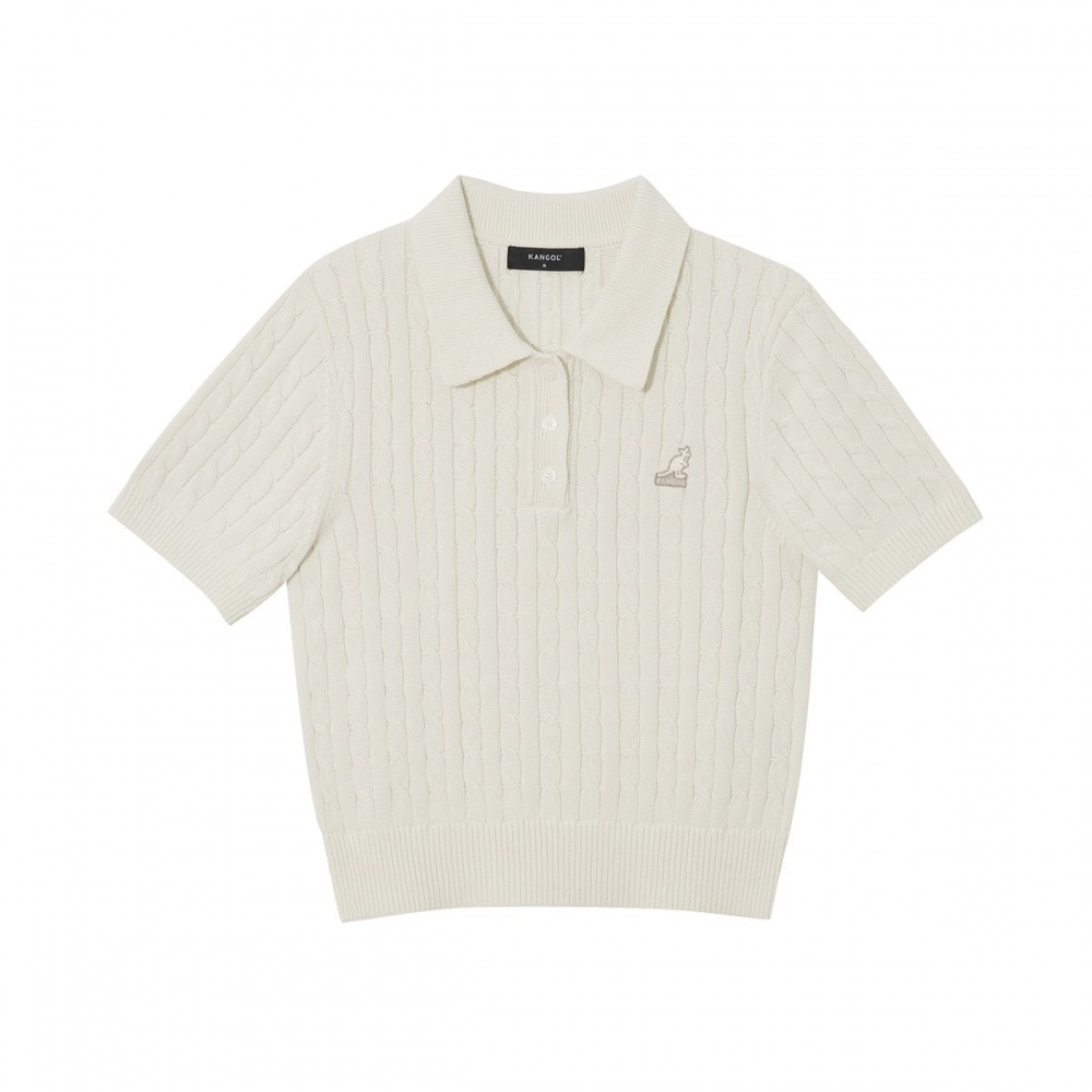 ブランド レディース ショートスリーブ カラーニット アイボリー (KREWKN19000)