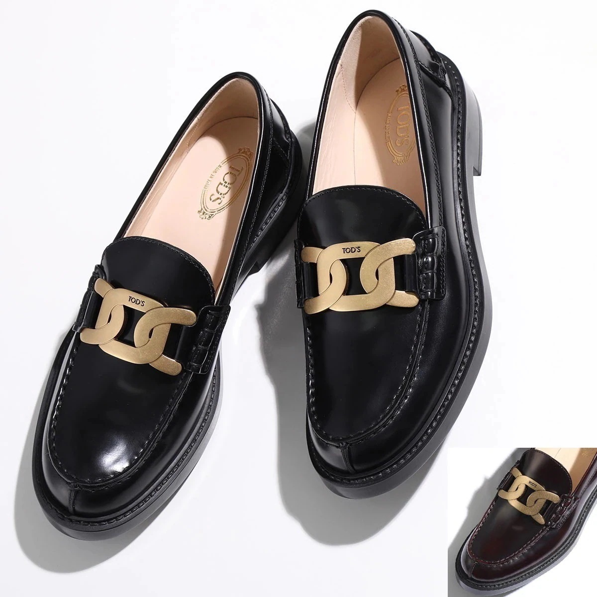 TODS トッズ ローファー XXW59C0EN90 SHA レディース KATE ケイト レザー メタルチェーン シューズ 革靴 カラー2色 XXW59C0EN90 SHAB999