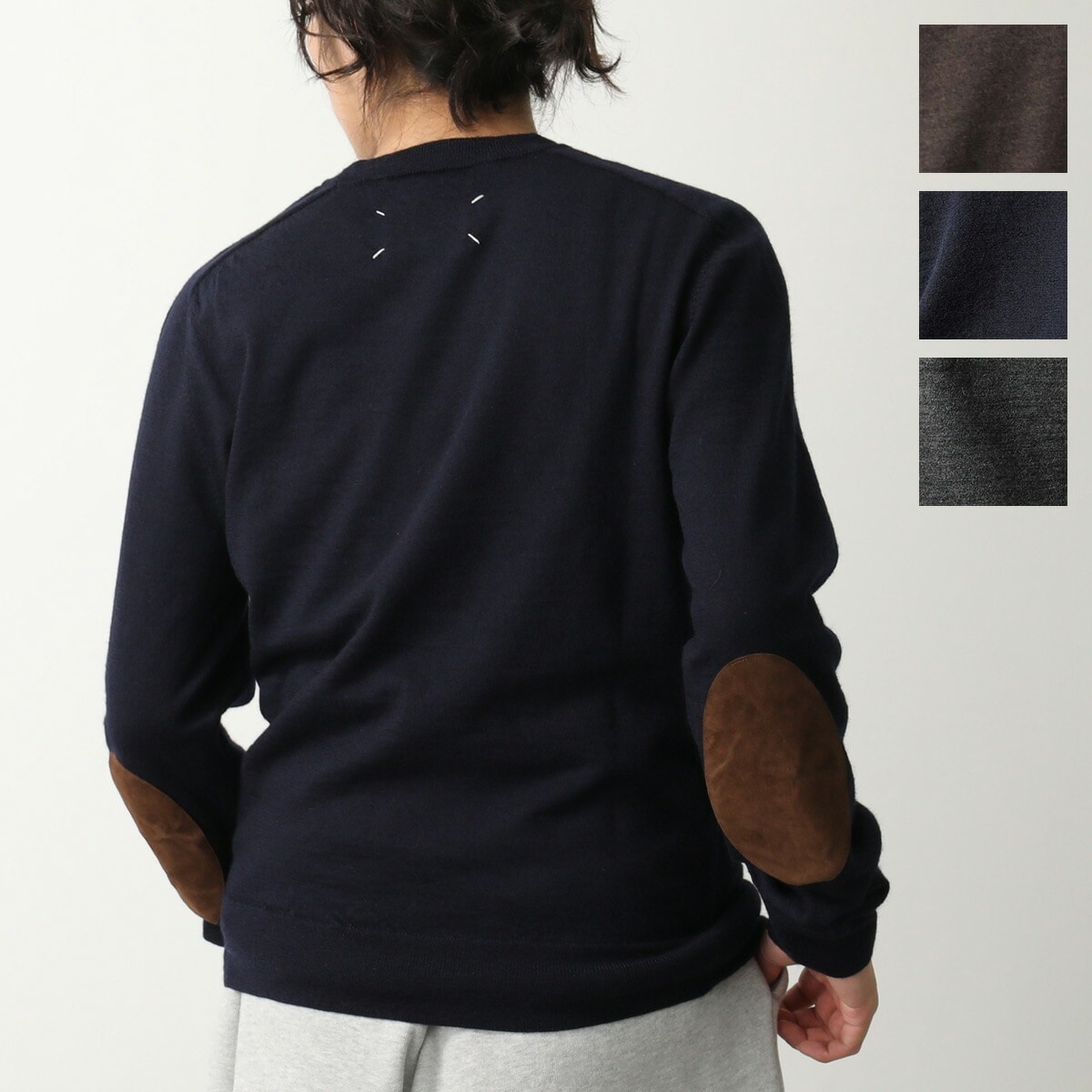MAISON MARGIELA メゾンマルジェラ セーター S50HL0041 M13098 メンズ ニット ウール 長袖 クルーネック エルボーパッチ カラー3色 S50HL0041M1309852