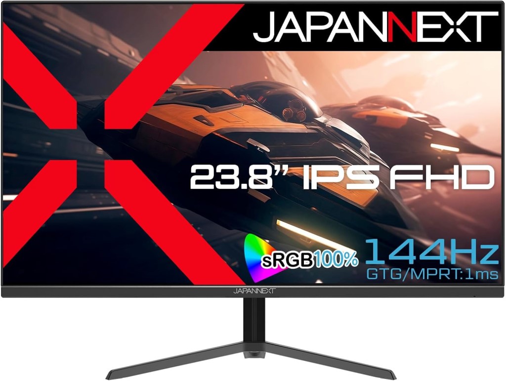 ジャパンネクスト [JN-238GI144FR] 23.8インチ ワイドゲーミングモニター(1920x1080/IPS/DPx2/HDMIx2/チルト/非光沢/1年保証)