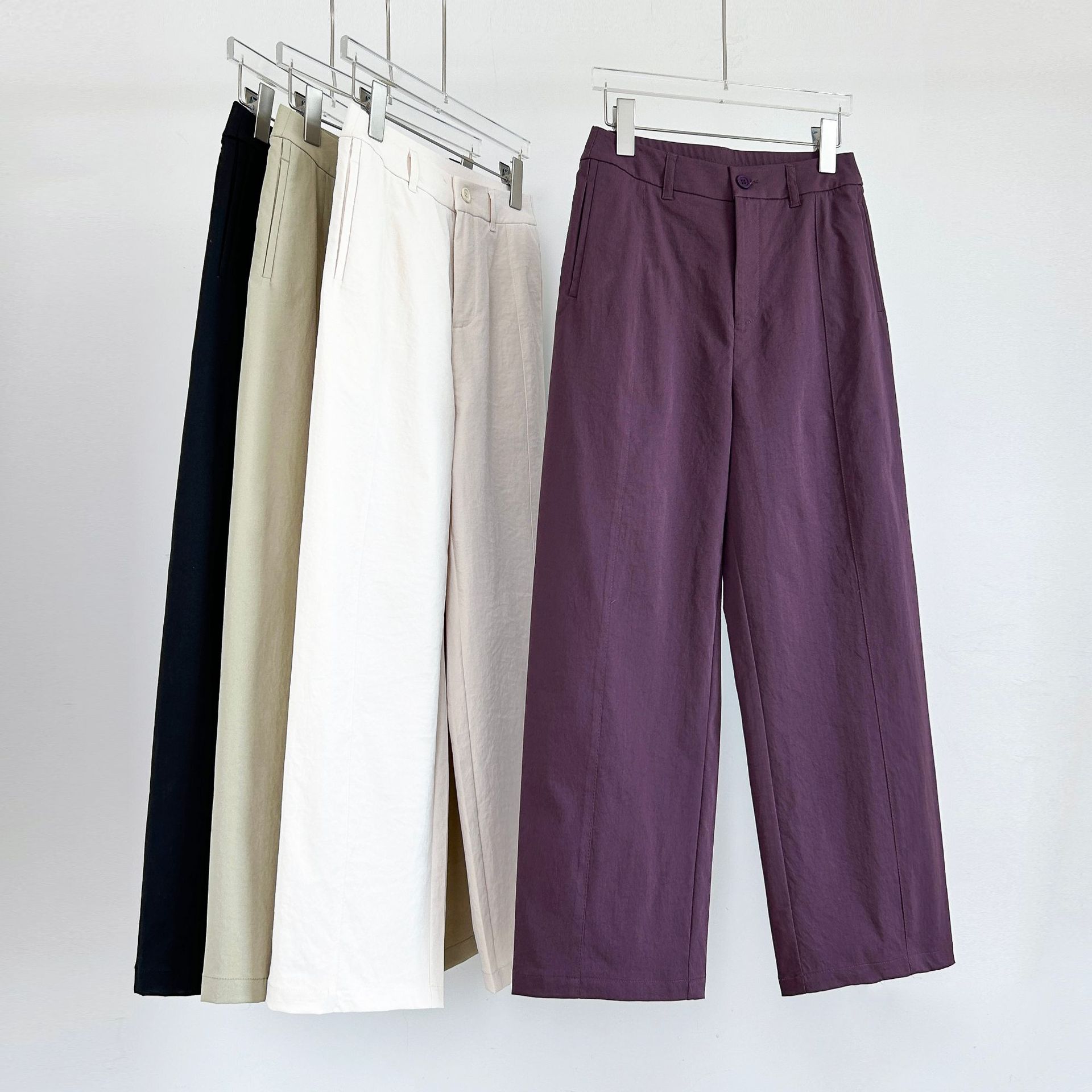 ウール スラックスパンツ九分パンツ ワイドパンツ女性2025秋冬の新型通勤ストレートスラックスパンツ