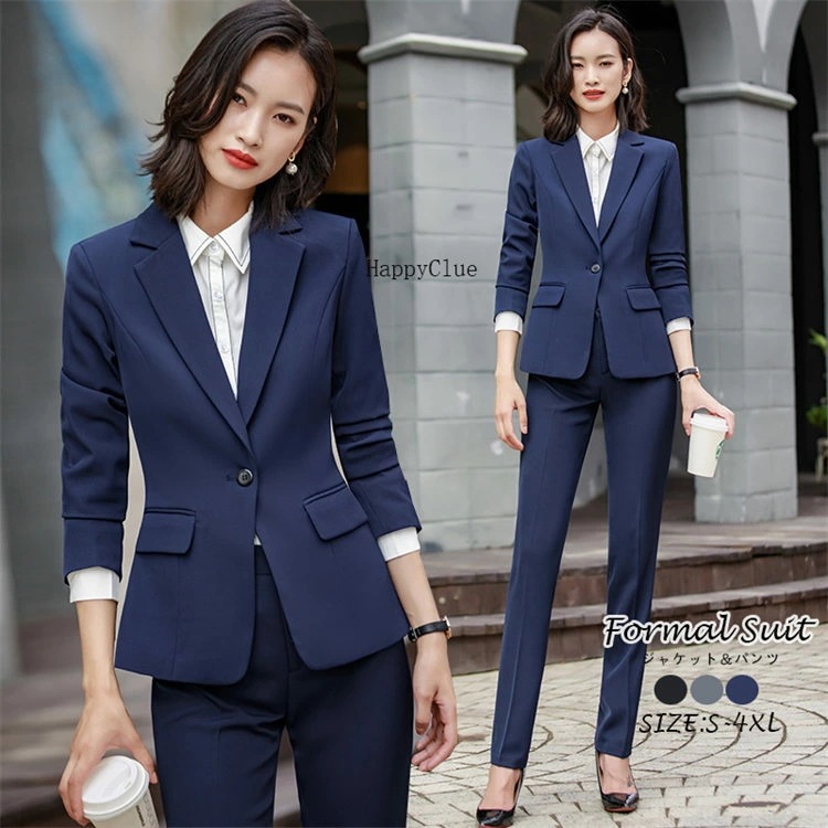 セットアップ 事務服 パンツスーツ ジャケット 2点セット フォーマルスーツ 40代 ママスーツ 卒業式 入学式 レディース ビジネススーツ OL女性 オフィス スーツセット 長袖 春夏秋冬 通勤就活