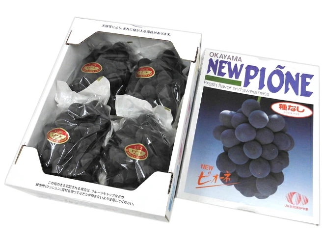 岡山産 種なしぶどう =ニューピオーネ= 秀品 3-5房 約2kg 化粧箱 予約 7月中旬以降
