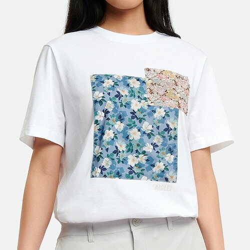 パッチワーク半袖Tシャツ アウトドア 半袖 ウィメンズ ZTFBT04-004