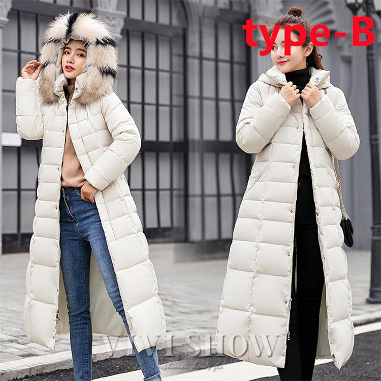 【赤字開催】ダウンコート レディース ダウンジャケット ファー付き中綿ロング アウター コート 大きいサイズ ミモレ 美スタイル